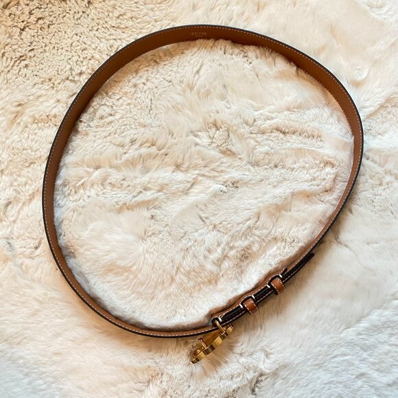 Celine Medium Triomphe Brown Belt Size 90 - Picture 3 of 6